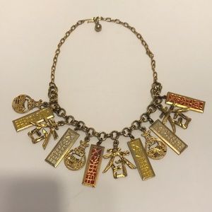 ASIA NECKLACE CHUNKY 12-Charm *VINTAGE*